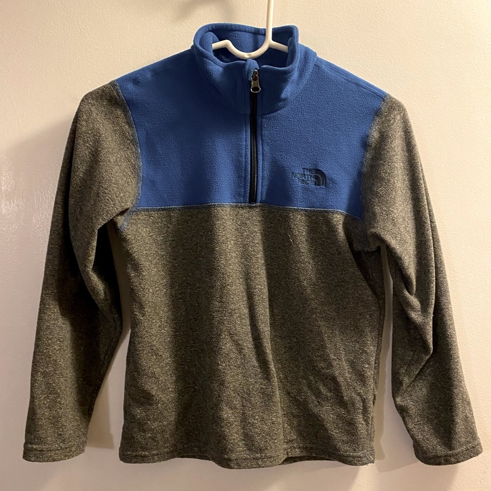 The North Face Boys Medium 10/12 Blue Grey Quarter Zip Fleece
